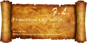 Francsics Lázár névjegykártya